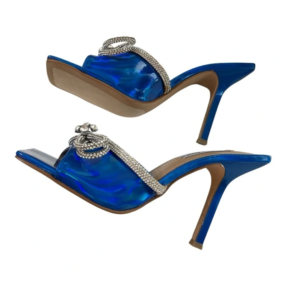 Steve Madden Embellished Heeled Sandals – Blue – Size 6M - Picture 3 of 6